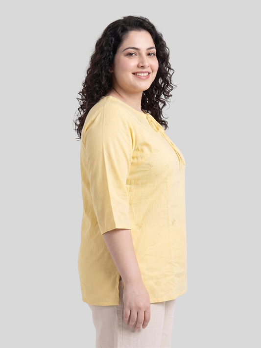 Everyday Comfort Embroidered Cotton Top