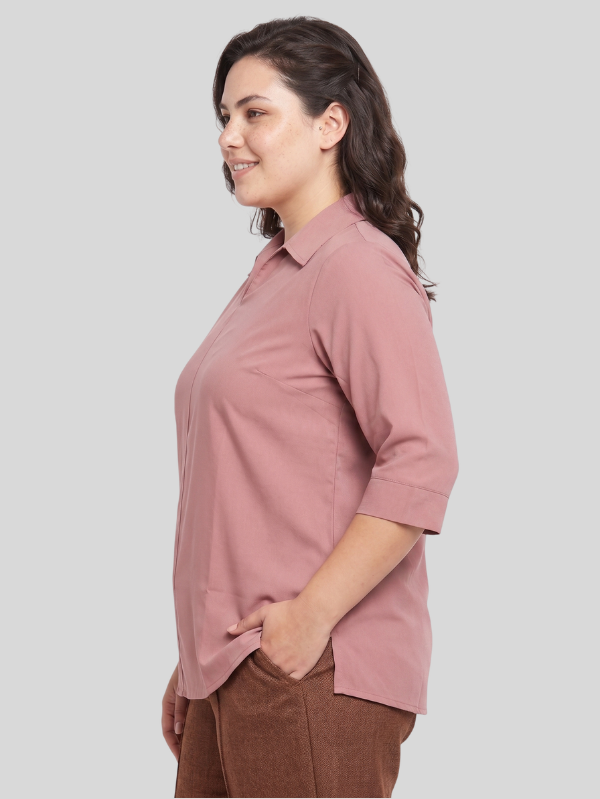 Collared Women’s Top in Moss Crepe