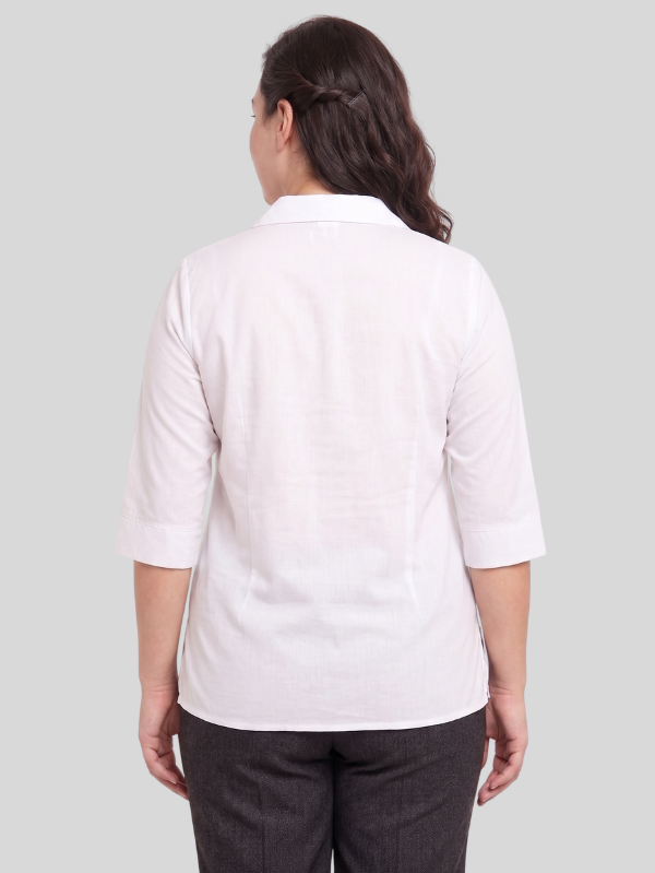 Collared Women’s Top in Moss Crepe