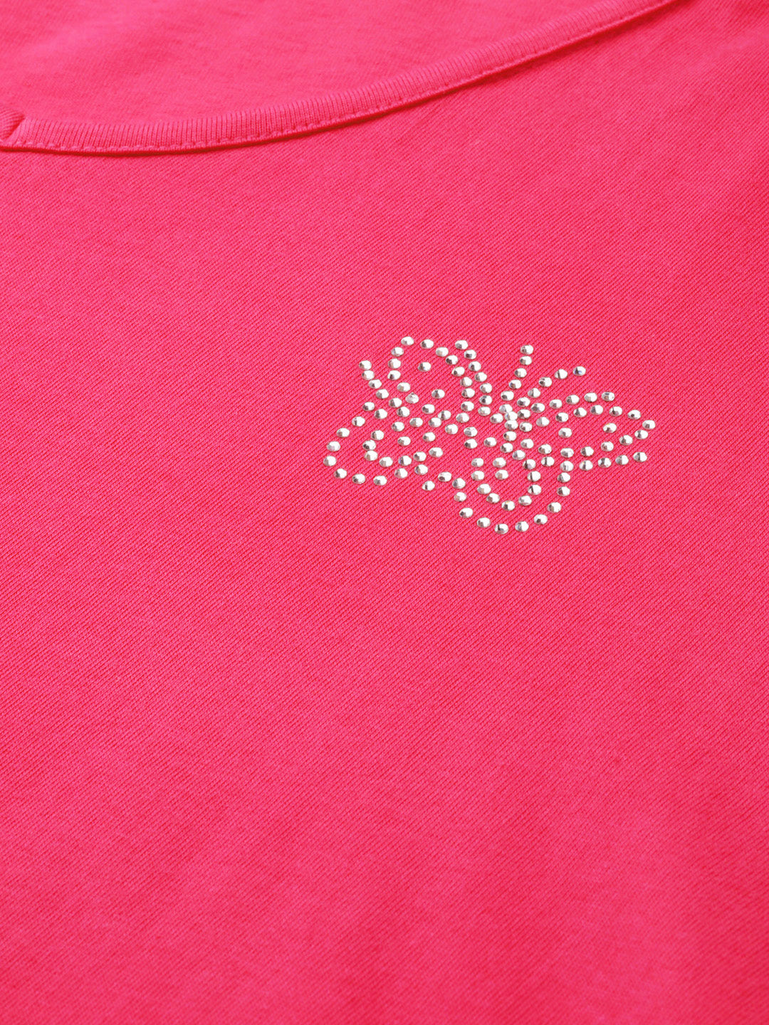 Cotton Knitted Embellished T-shirt