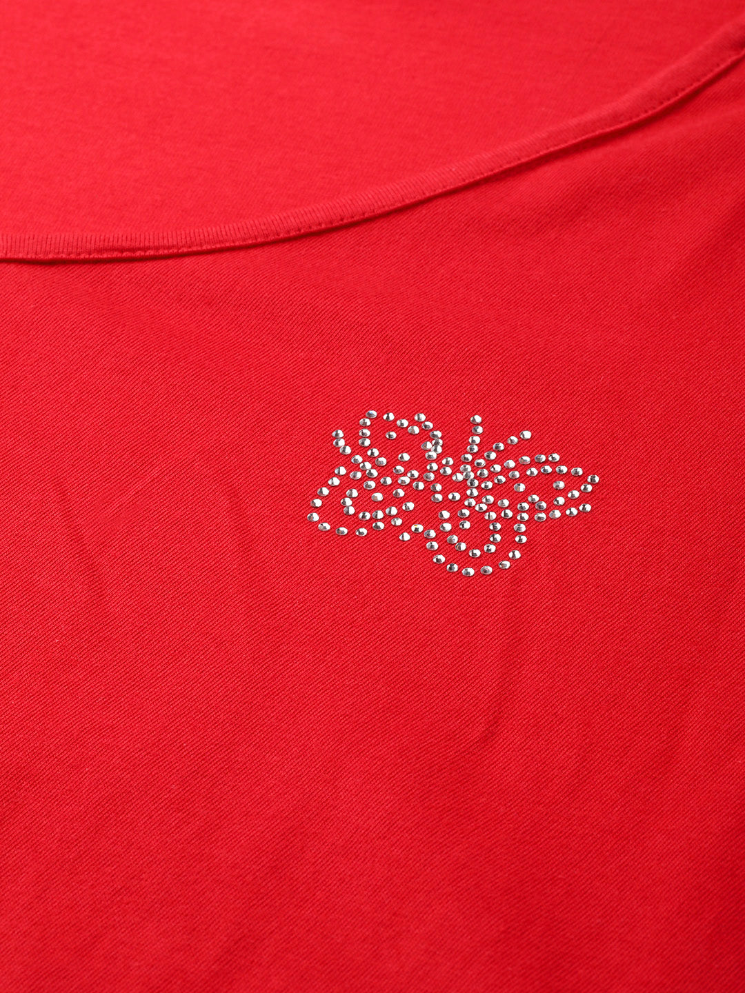 Cotton Knitted Embellished T-shirt