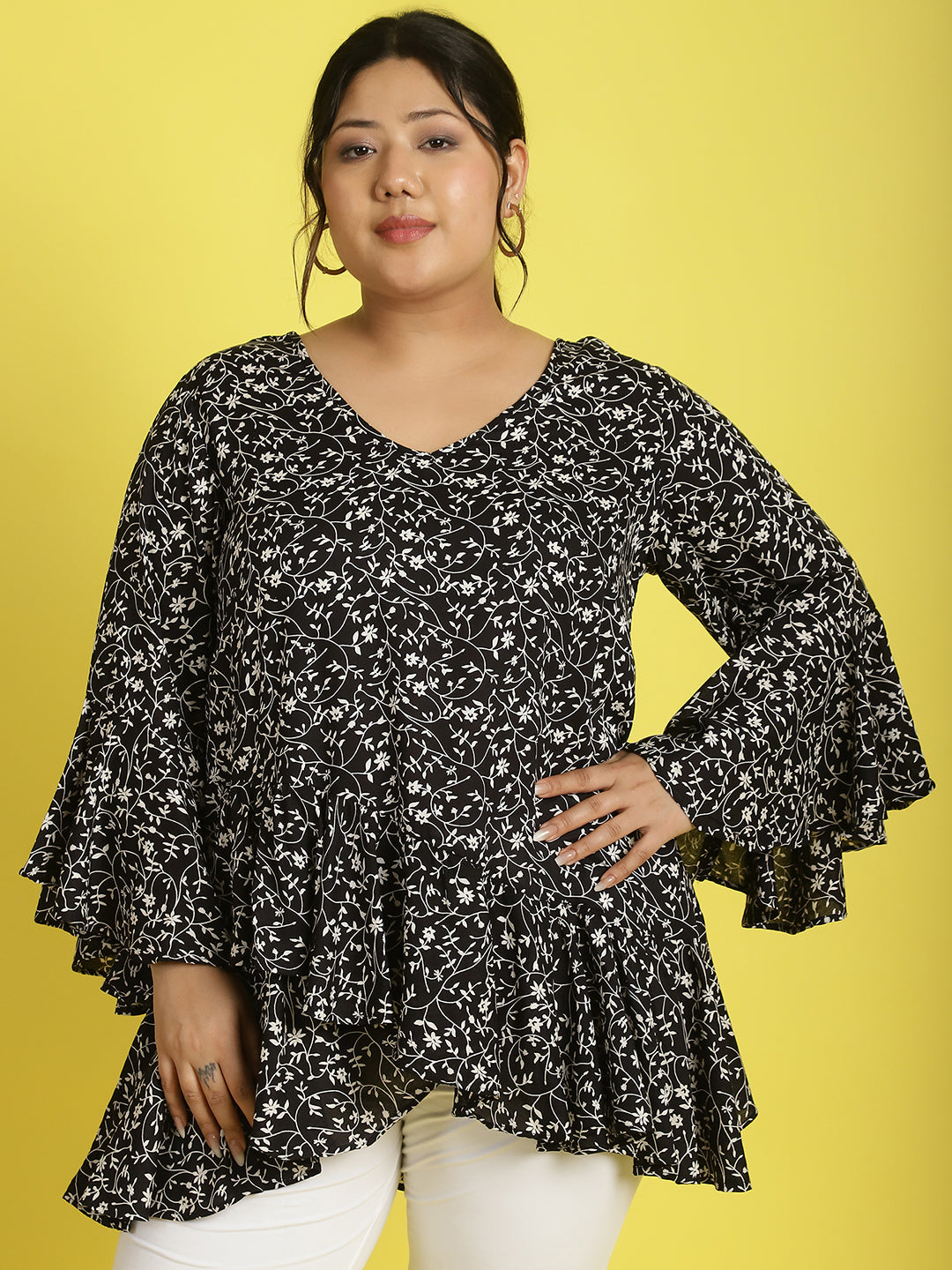Plus Size Ruffles Top