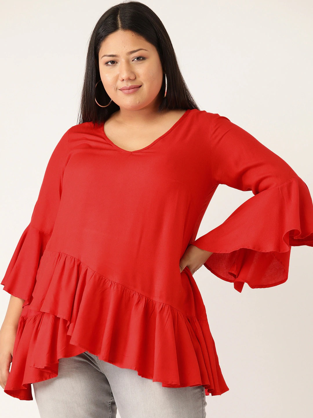 Plus Size Ruffles Top