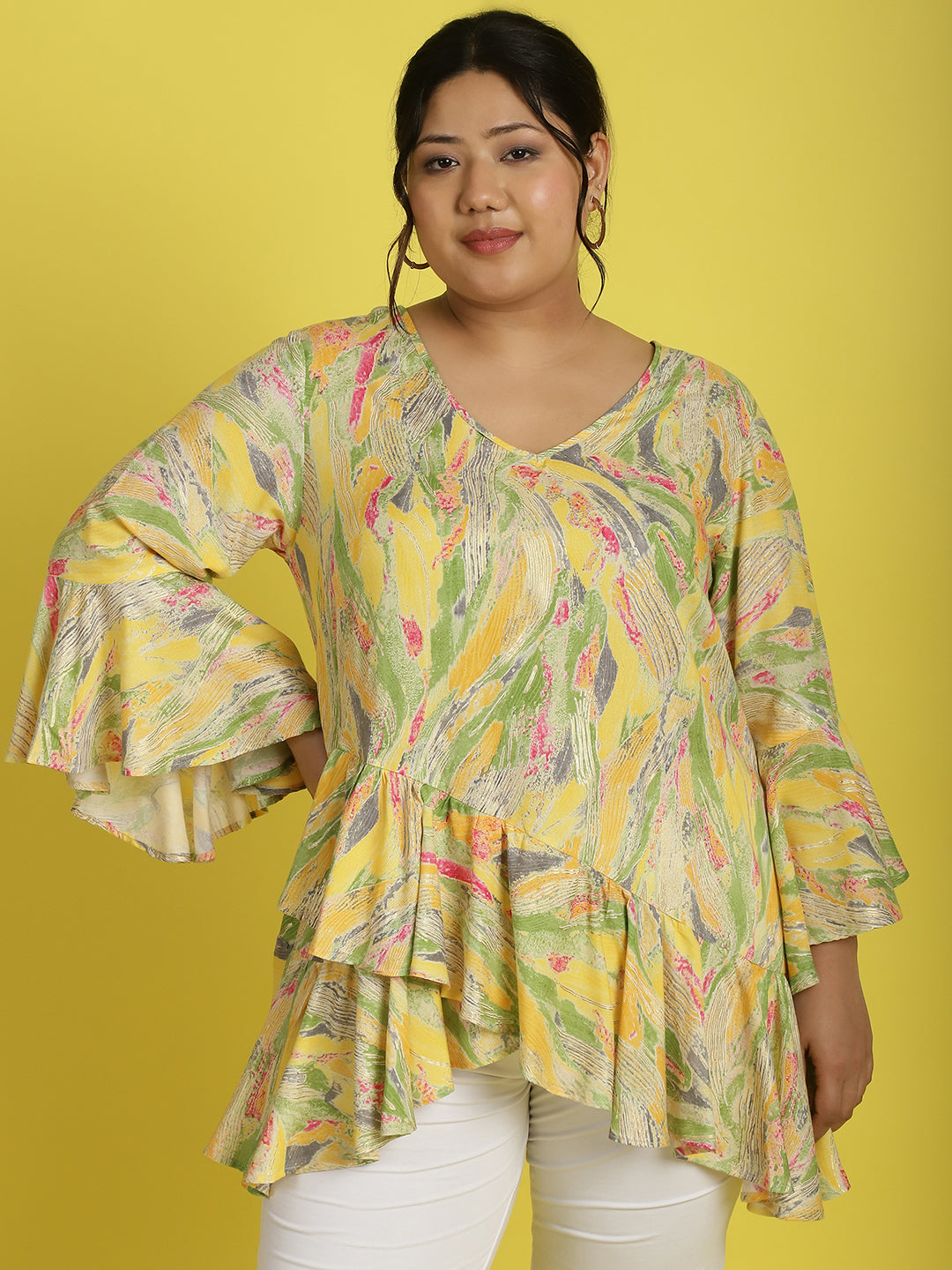 Plus Size Ruffles Top