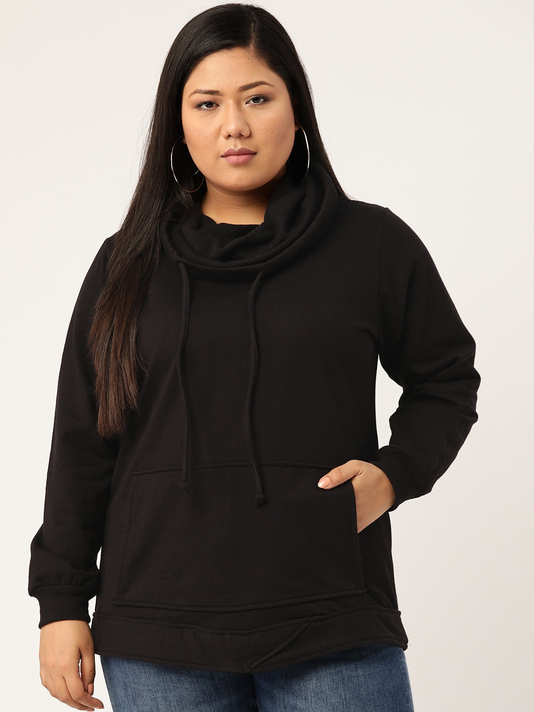 Women Cotton Plus Size Hooded Sweatshirt
