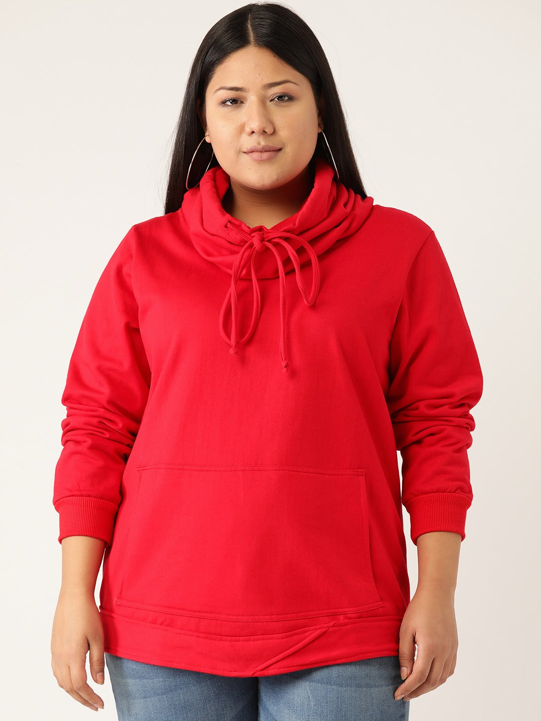 Women Cotton Plus Size Hooded Sweatshirt