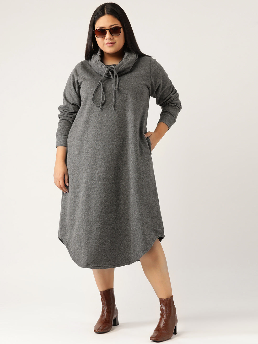 Flow State Midi Fleece Dress