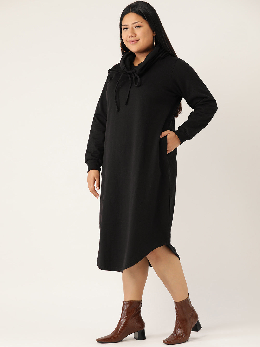 Flow State Midi Fleece Dress