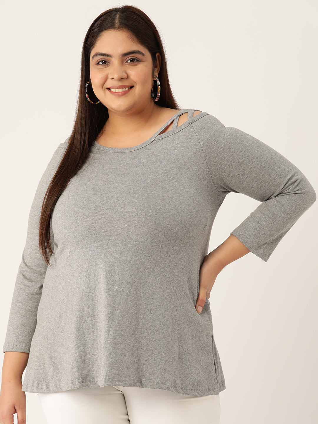 Plus Size Cotton Knitted Top