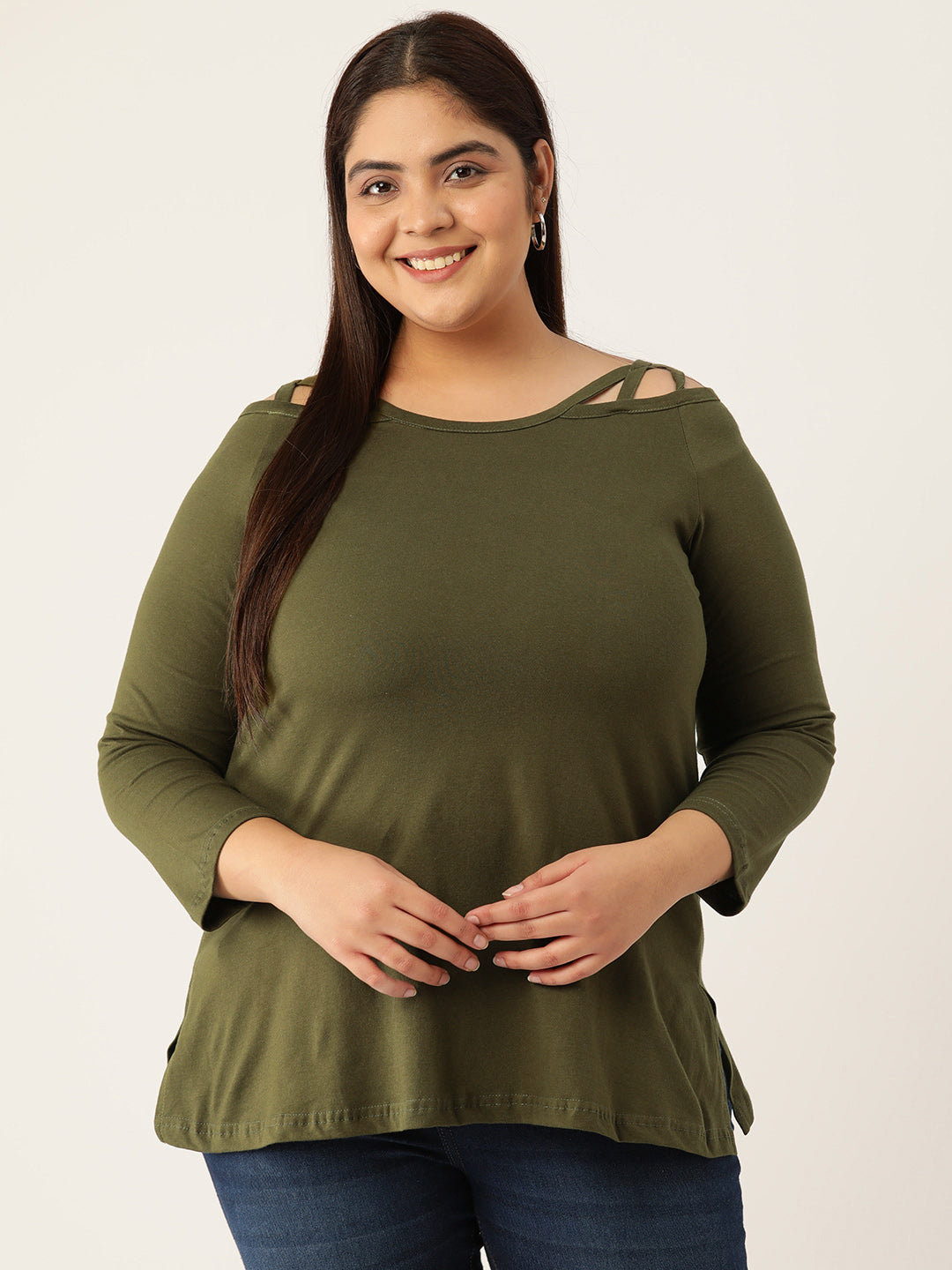 Plus Size Cotton Knitted Top