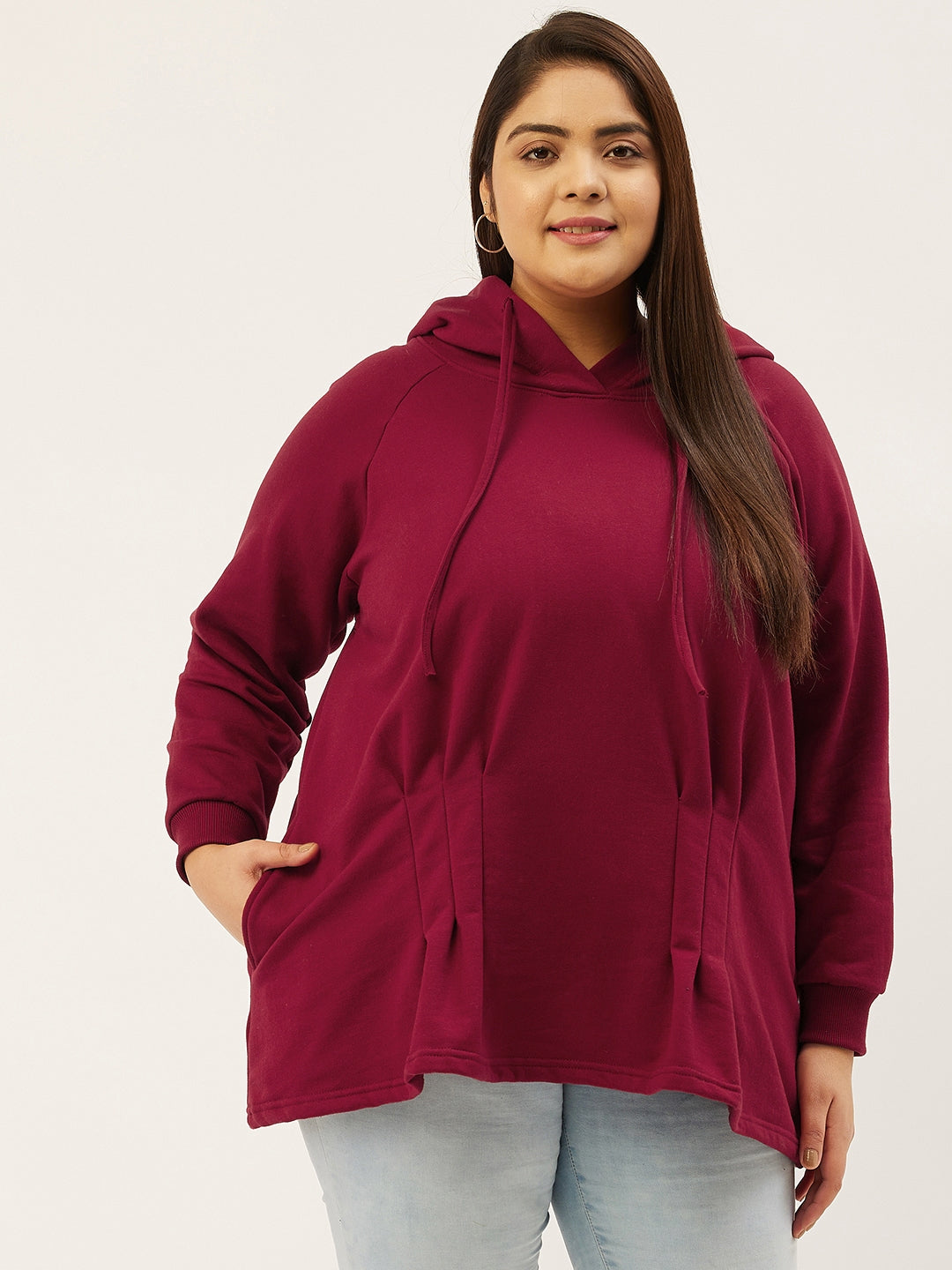 Women Plus Size Cotton Hooded Sweatshirt