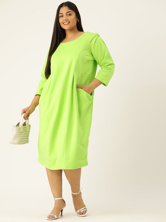 Contour Ease Midi Fleece Dress