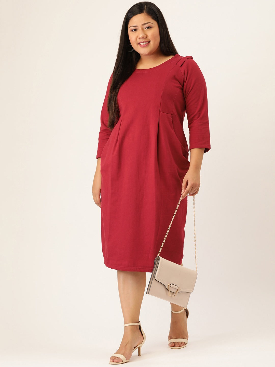 Contour Ease Midi Fleece Dress