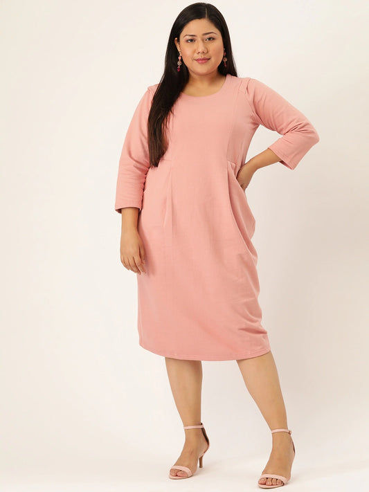 Contour Ease Midi Fleece Dress