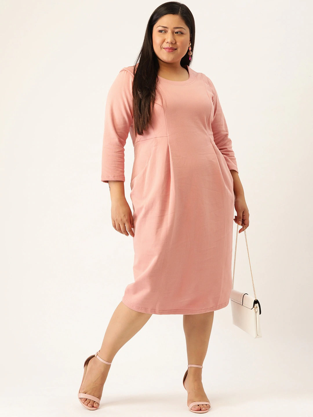 Contour Ease Midi Fleece Dress