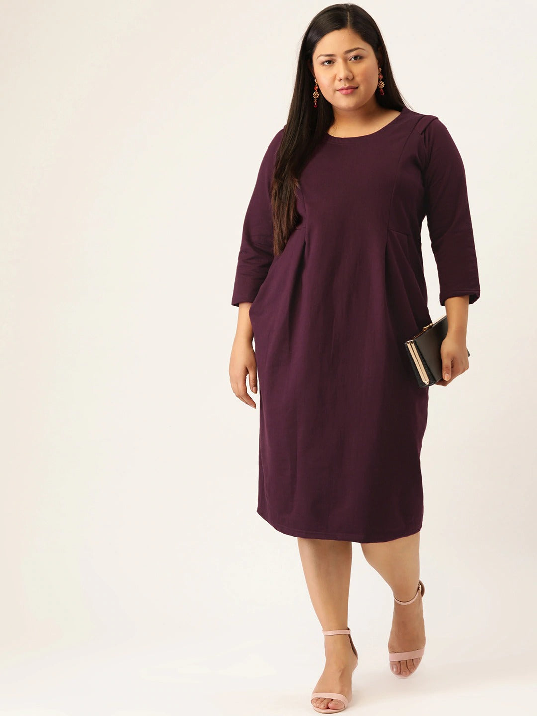 Contour Ease Midi Fleece Dress