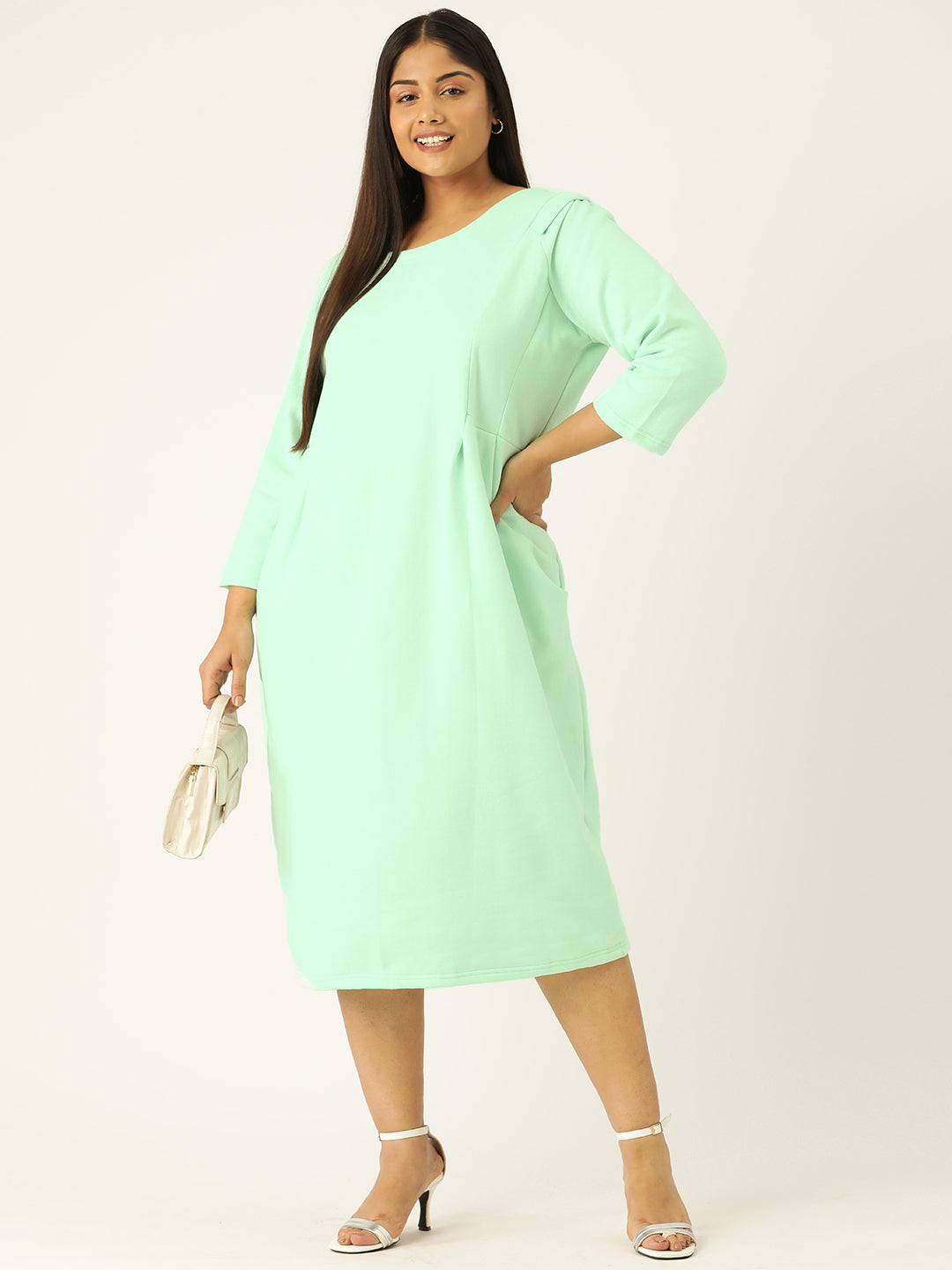 Contour Ease Midi Fleece Dress