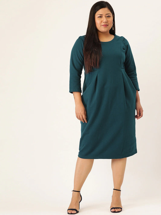 Contour Ease Midi Fleece Dress
