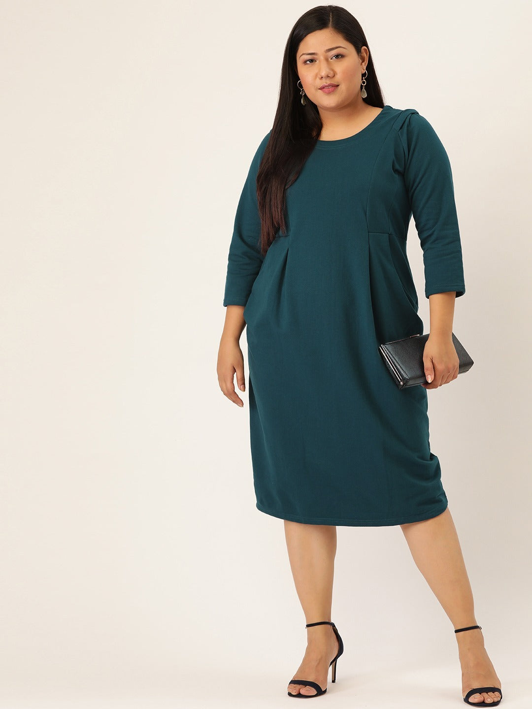 Contour Ease Midi Fleece Dress