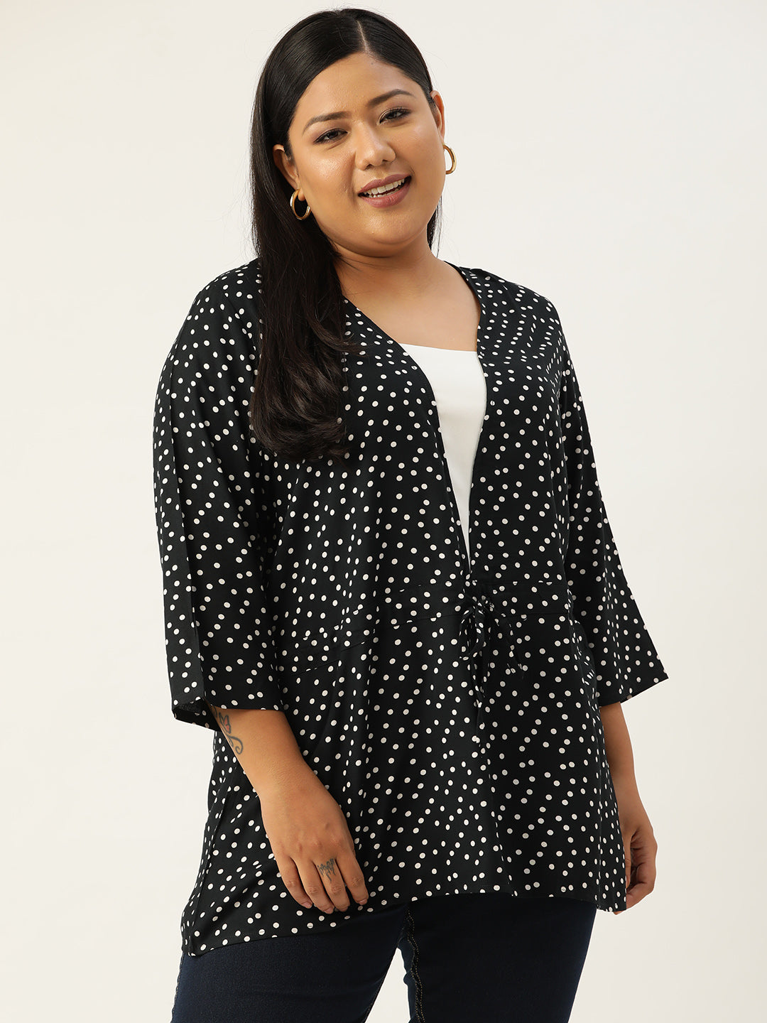 Plus Size Tie-Up Detail Top
