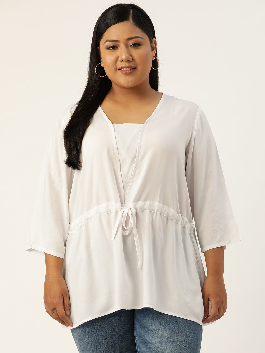 Plus Size Tie-Up Detail Top