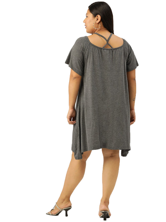 Plus Size A-Line Above Knee Dress