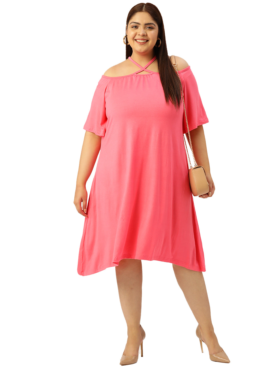 Plus Size A-Line Above Knee Dress