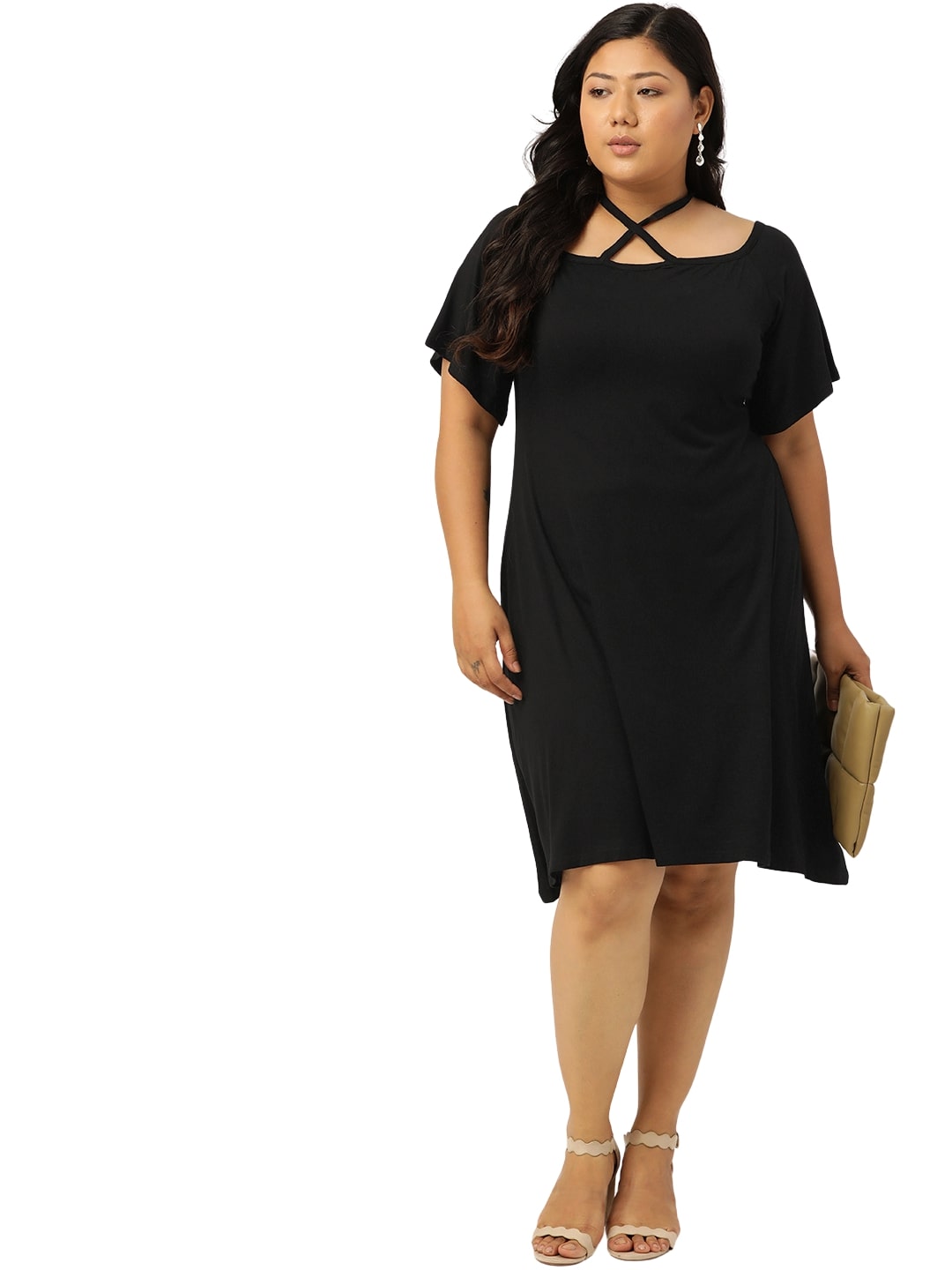 Plus Size A-Line Above Knee Dress