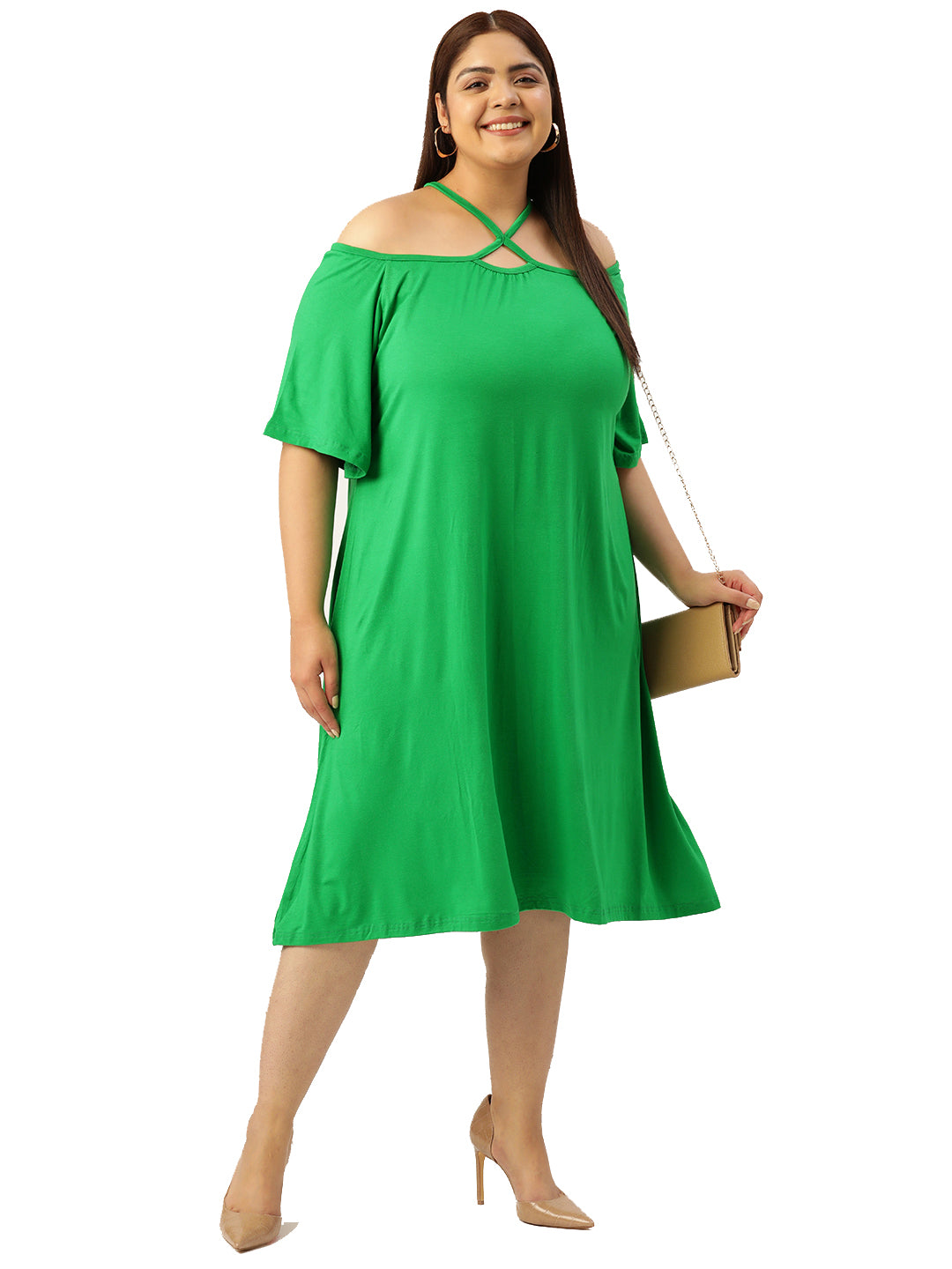 Plus Size A-Line Above Knee Dress
