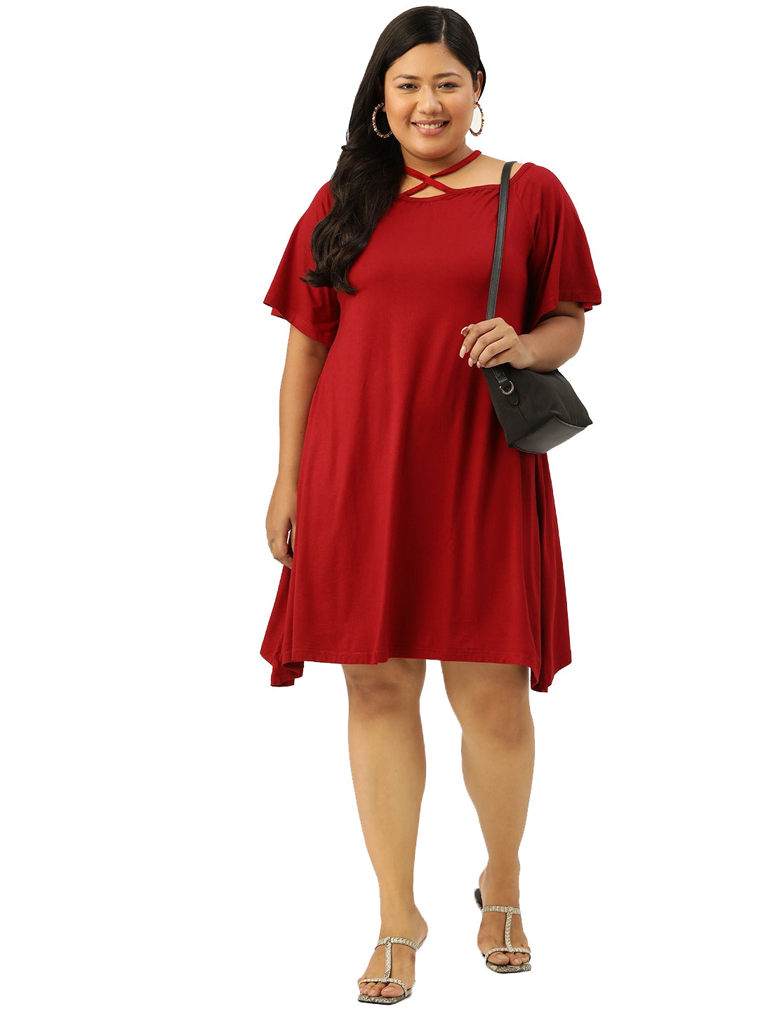 Plus Size A-Line Above Knee Dress