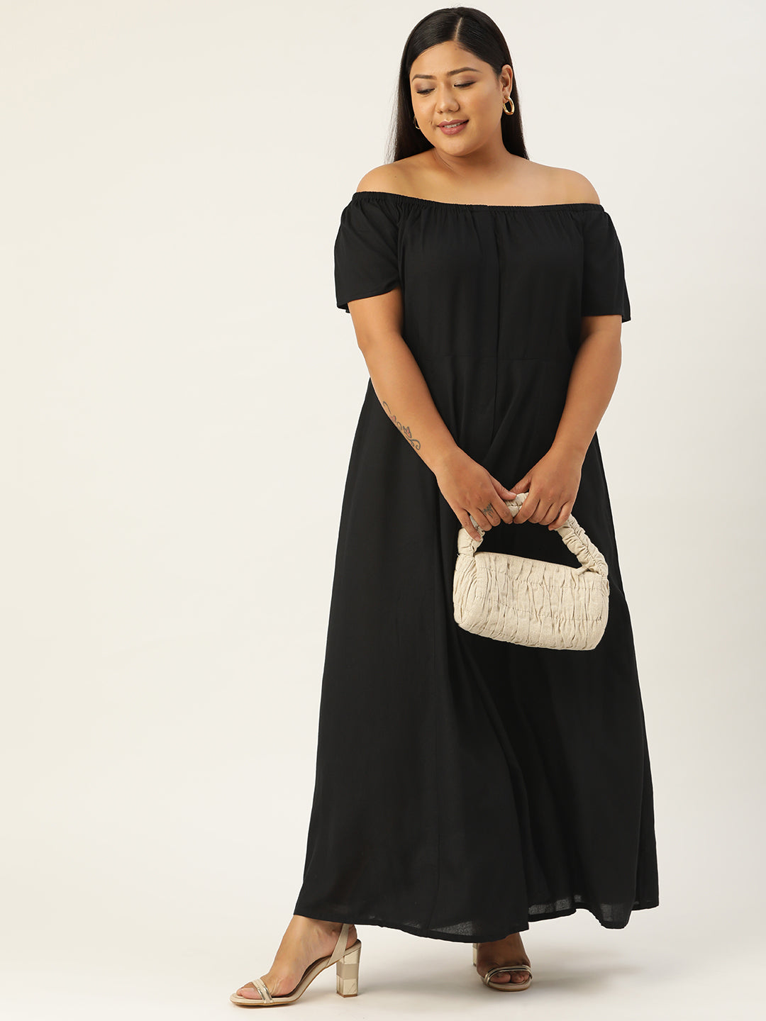 Plus Size Off-Shoulder Maxi Dress
