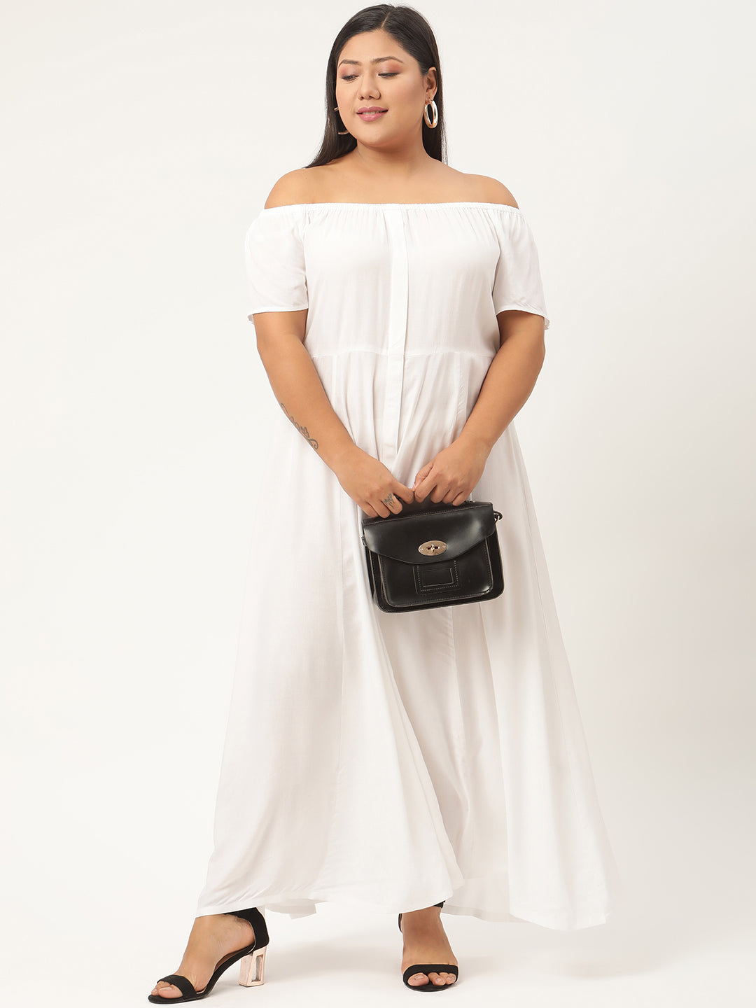Plus Size Off-Shoulder Maxi Dress