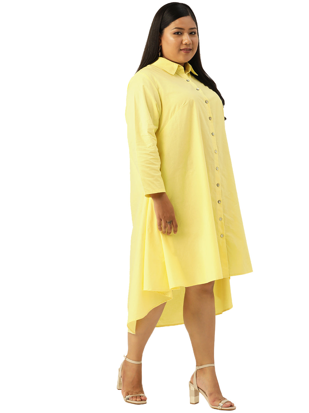 Plus Size Shirt Collar Dress