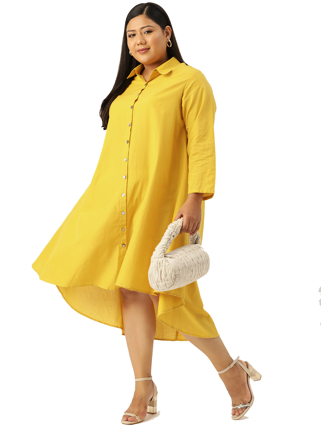 Plus Size Shirt Collar Dress