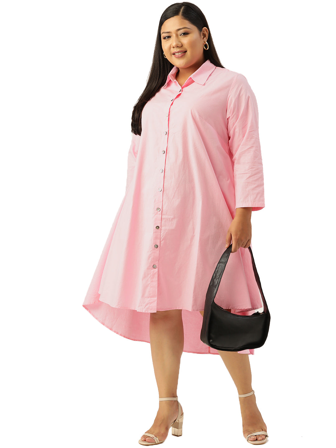 Plus Size Shirt Collar Dress