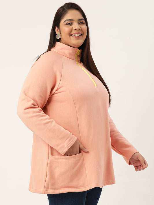 Mandarin Collar Pullover Sweatshirt