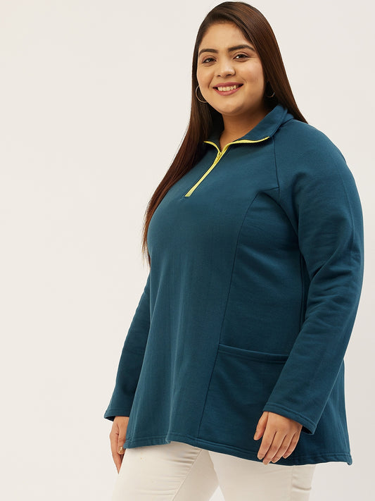 Mandarin Collar Pullover Sweatshirt