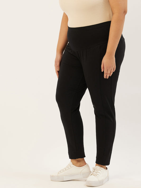 Women Relaxed High-Rise Easy Wash Plus Size Trousers