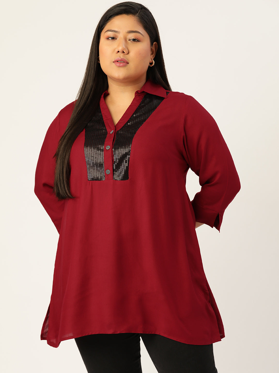 Plus Size Sequined Top