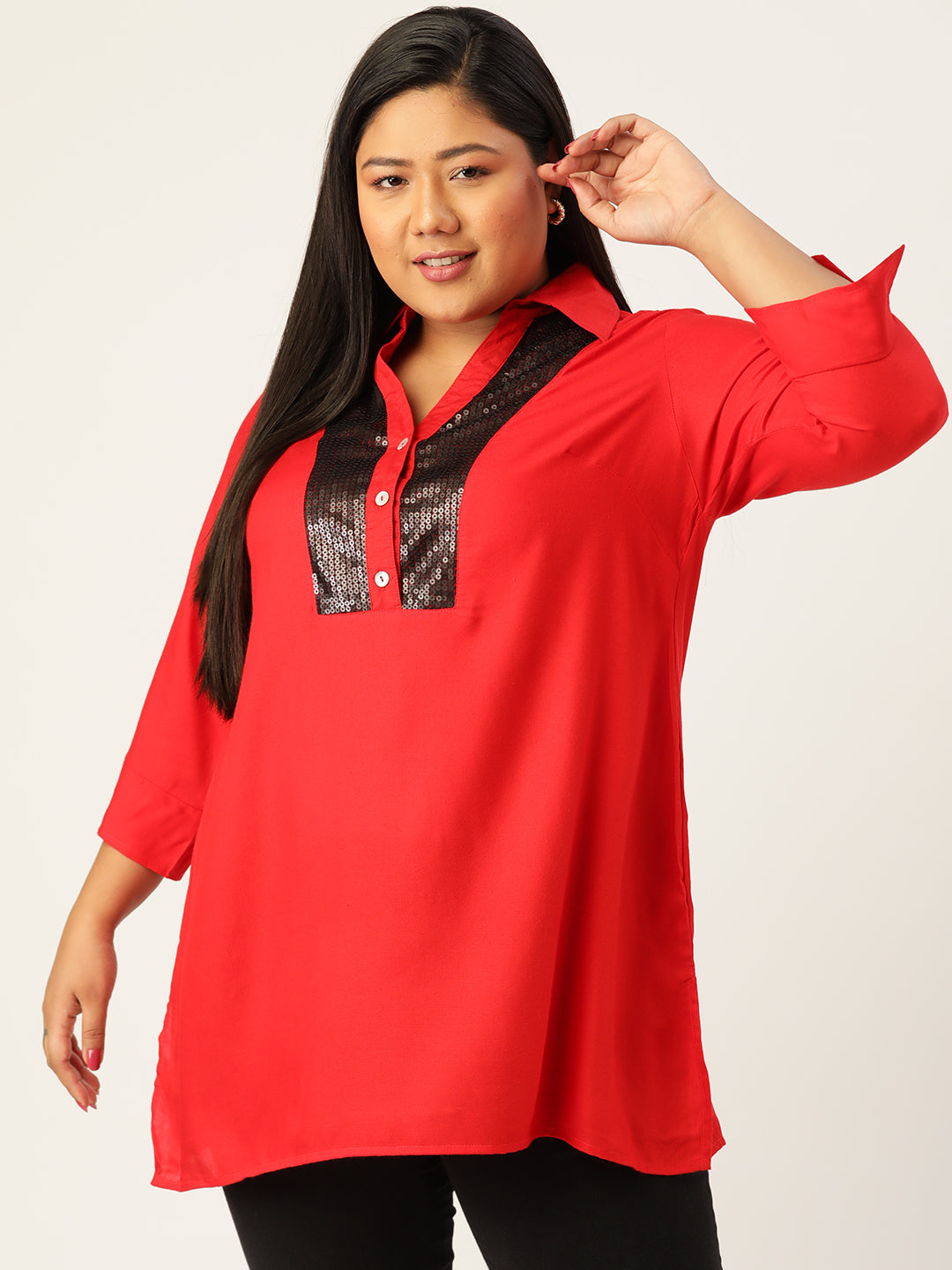 Plus Size Sequined Top