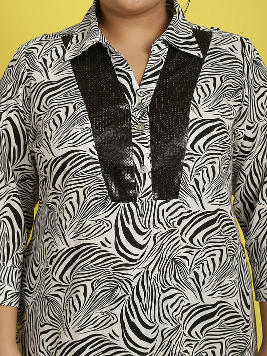 Plus Size Sequined Top