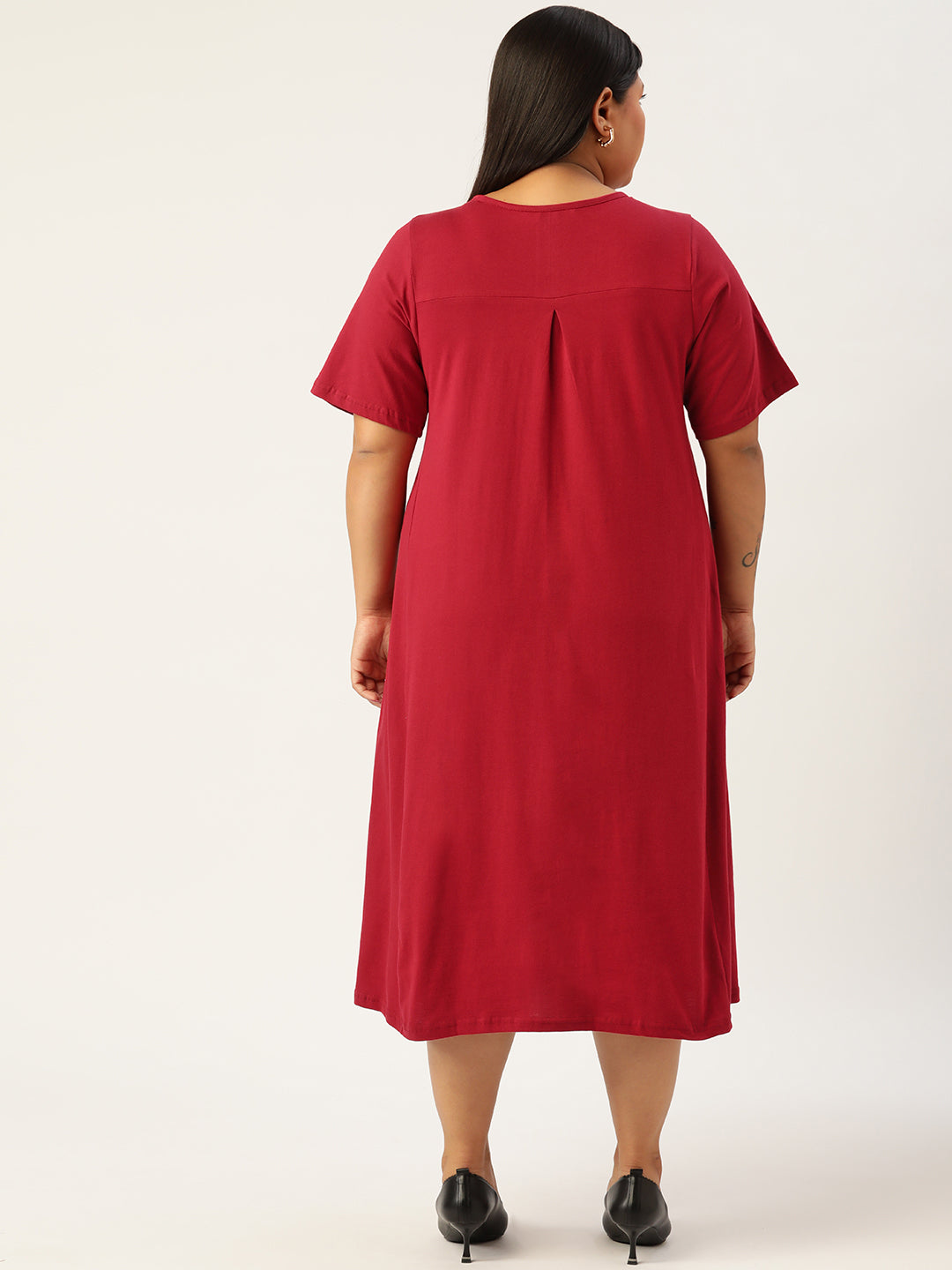 Plus Size Cotton Knitted Dress