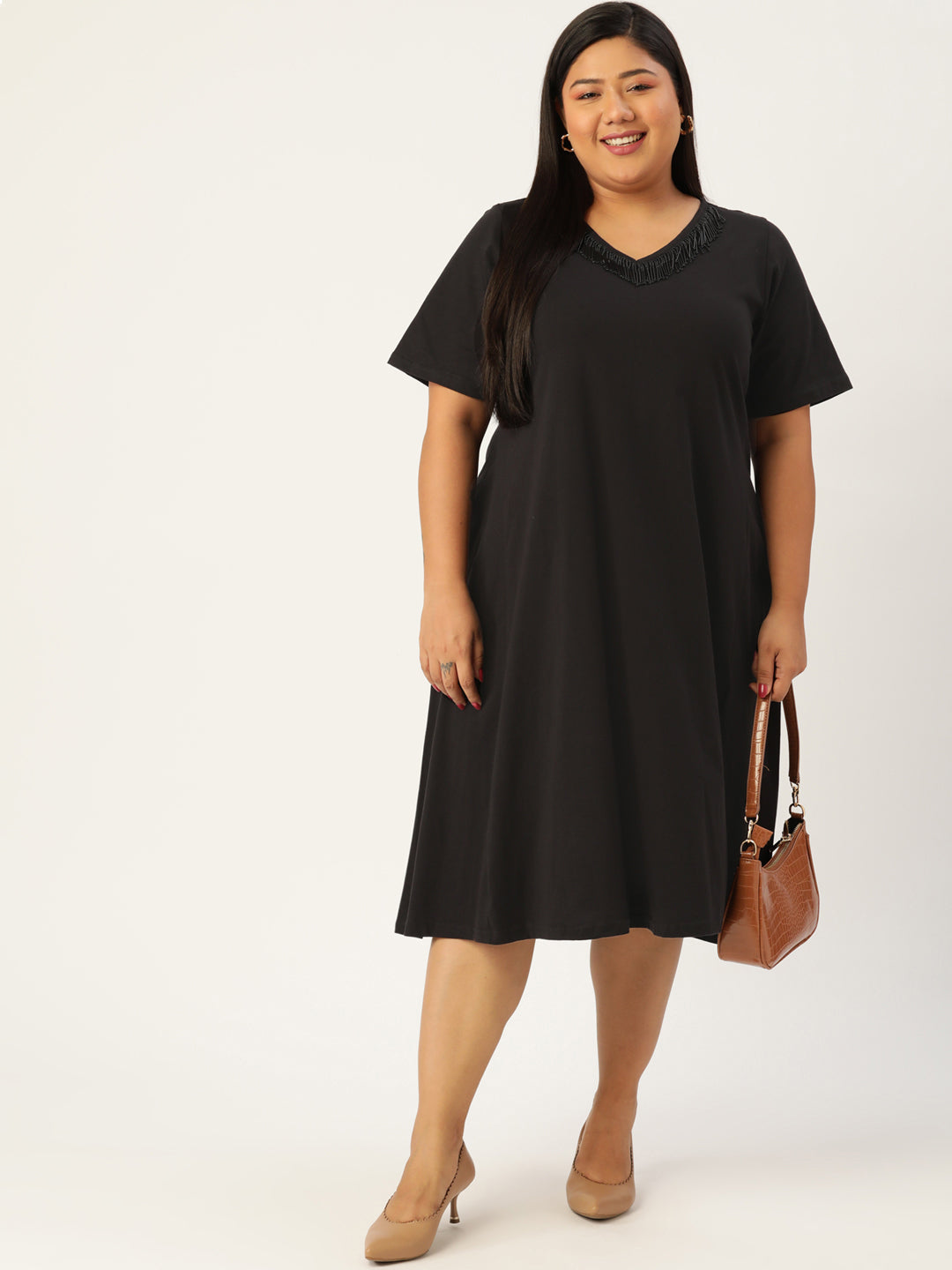 Plus Size Cotton Knitted Dress