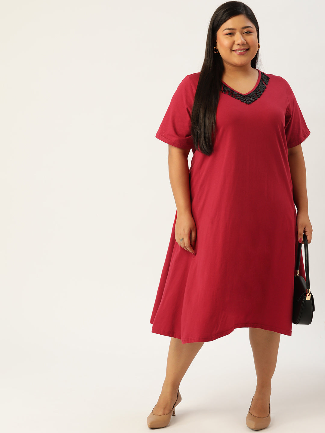 Plus Size Cotton Knitted Dress