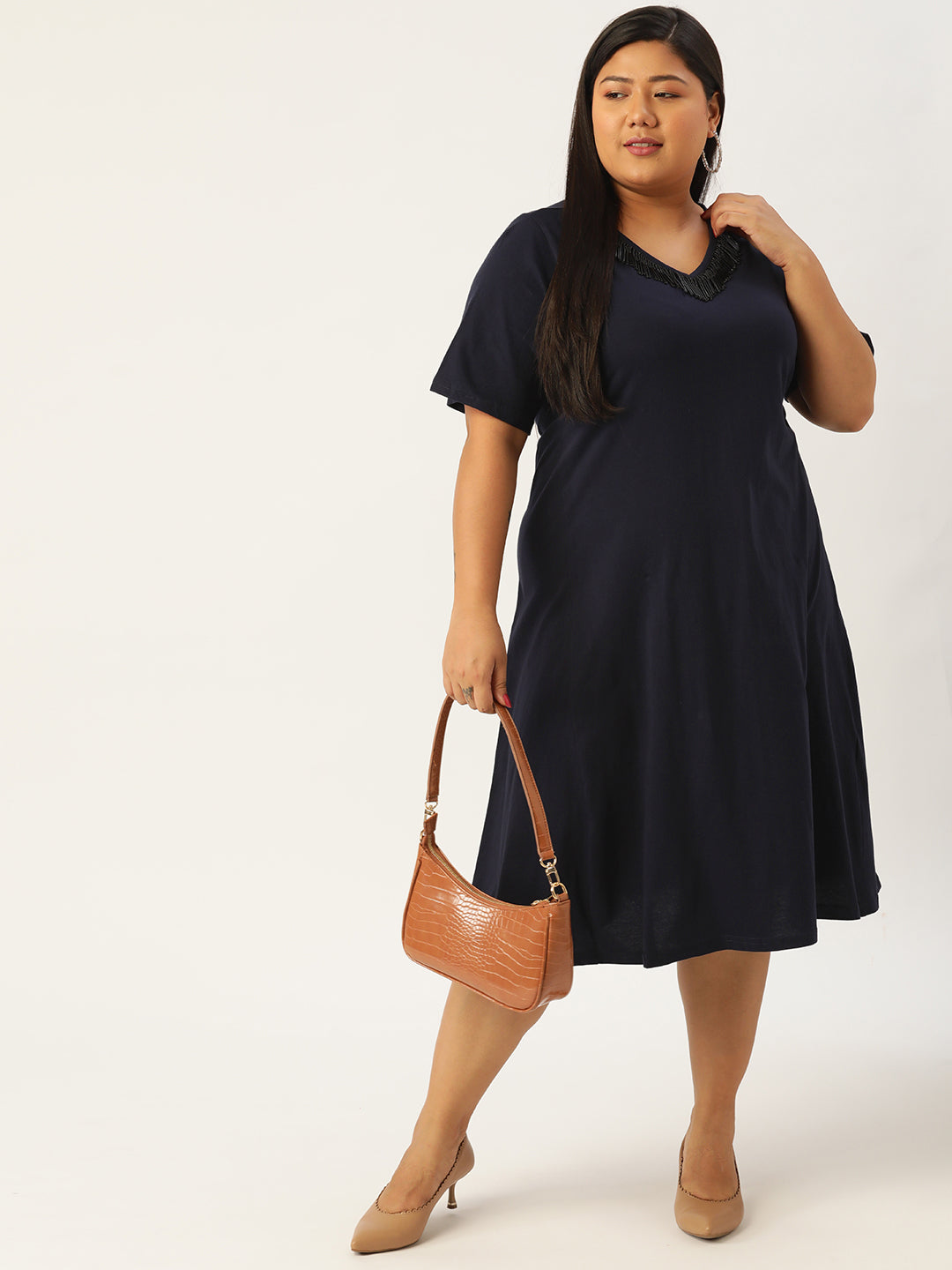Plus Size Cotton Knitted Dress