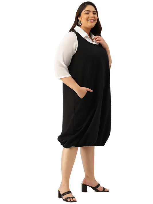 Plus Size Cotton Knitted Balloon Dress