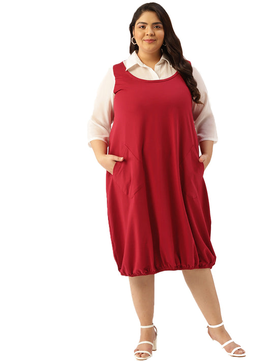 Plus Size Cotton Knitted Balloon Dress