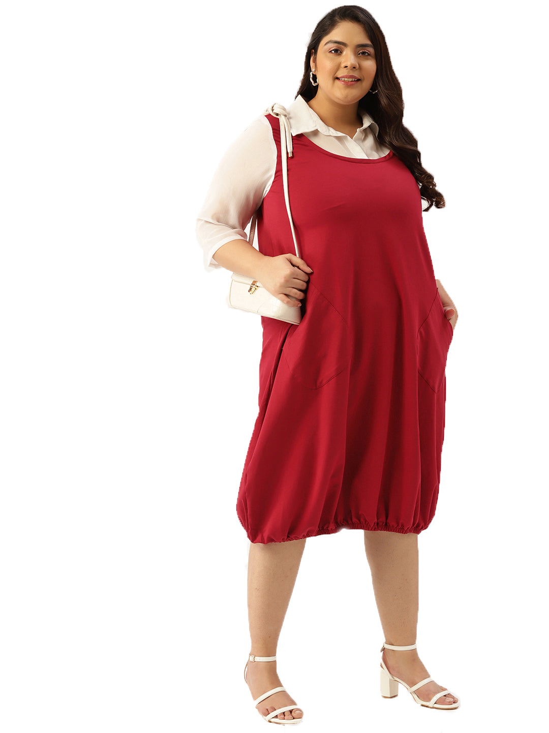 Plus Size Cotton Knitted Balloon Dress