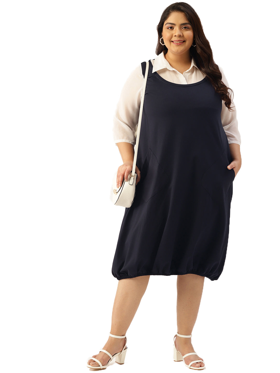Plus Size Cotton Knitted Balloon Dress