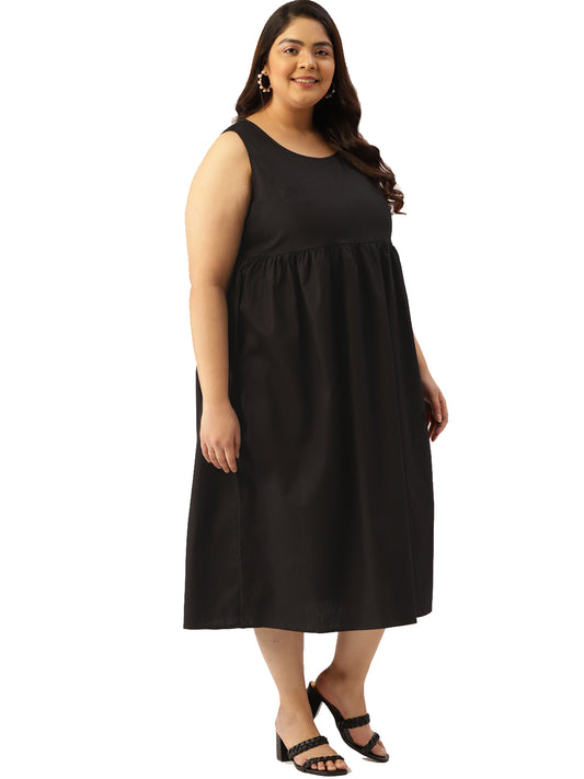Plus Size Cotton A-Line Dress